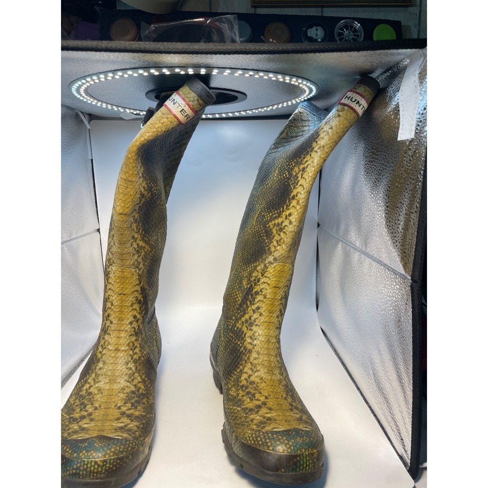 NEW Hunter Multicolor Carnaby Snake Side Buckle Rain Boot Size 6‎